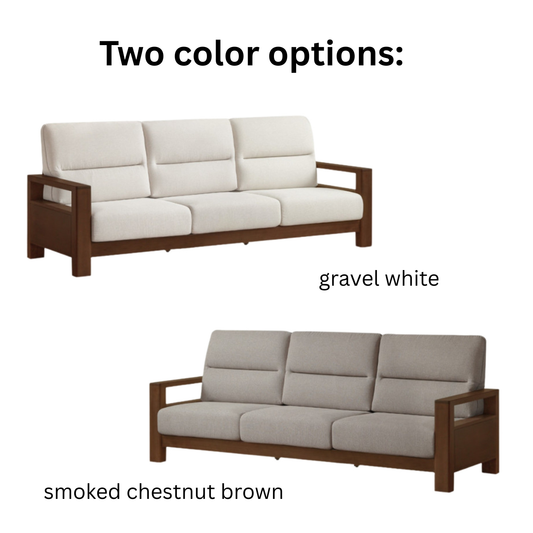 Premium 100% Solid Wood 3-Seater Sofa | Thick Cushion | Modern Living Room Couch
