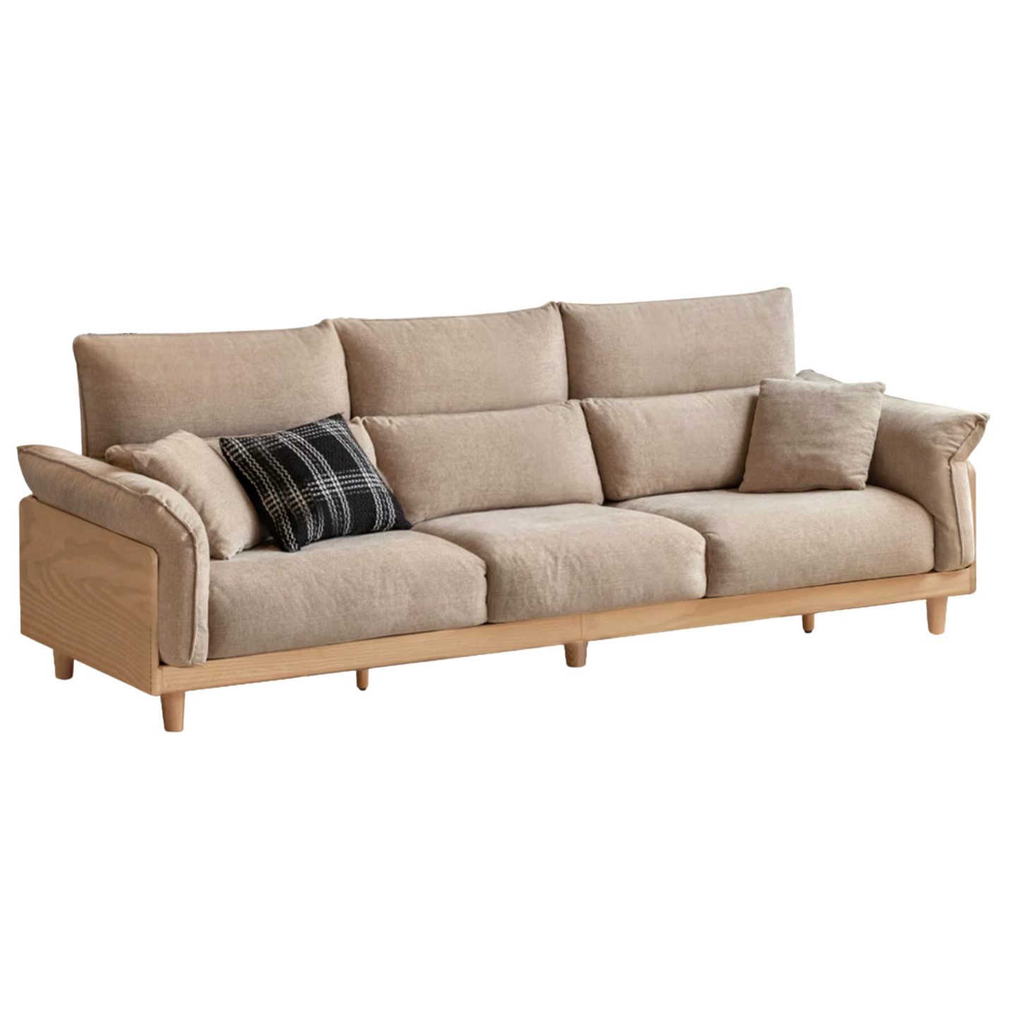 Luxury Solid Wood Chenille Sofa | Modern 3-Seater Living Room Couch