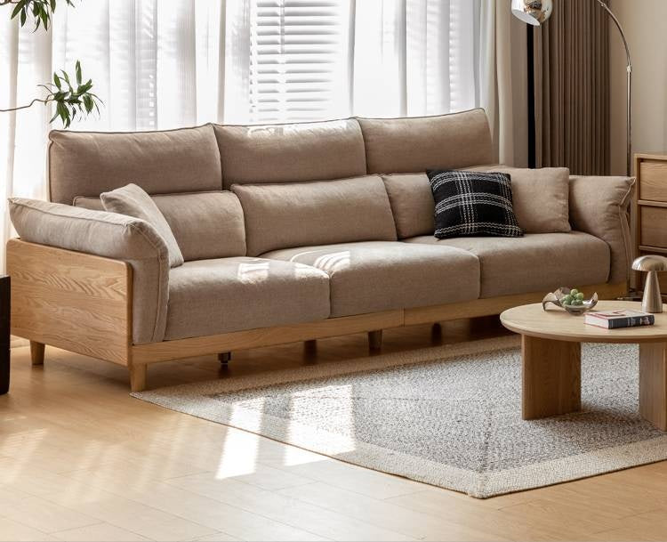 Luxury Solid Wood Chenille Sofa | Modern 3-Seater Living Room Couch