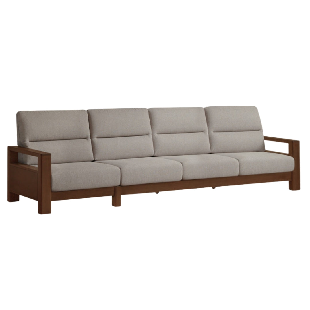 Premium 100% Solid Wood 3-Seater Sofa | Thick Cushion | Modern Living Room Couch