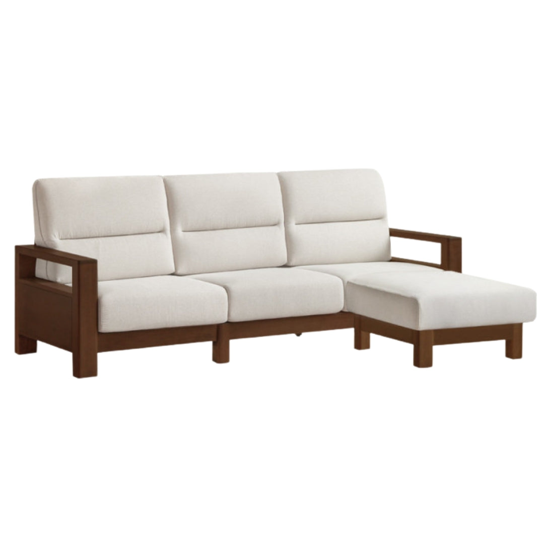 Premium 100% Solid Wood 3-Seater Sofa | Thick Cushion | Modern Living Room Couch