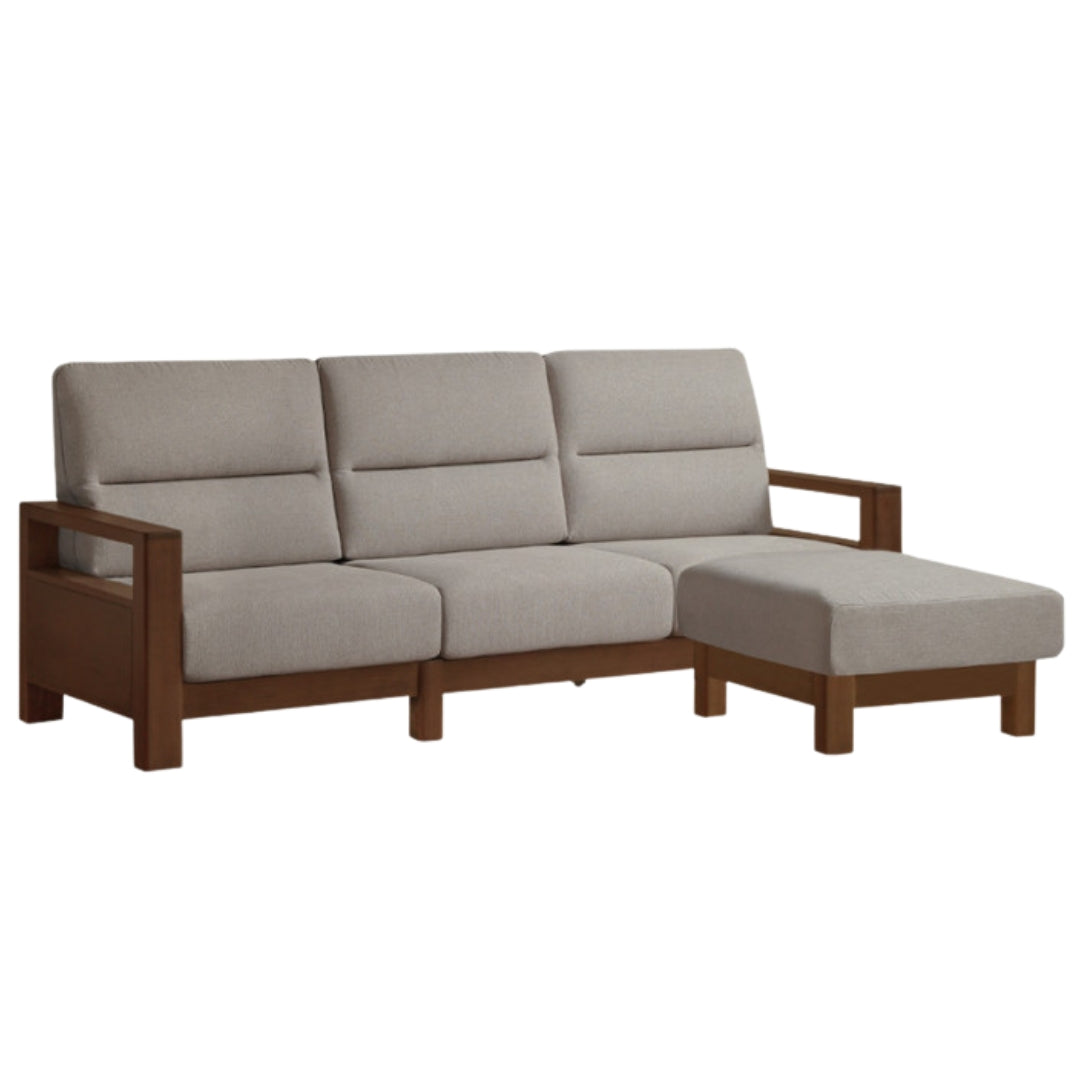Premium 100% Solid Wood 3-Seater Sofa | Thick Cushion | Modern Living Room Couch