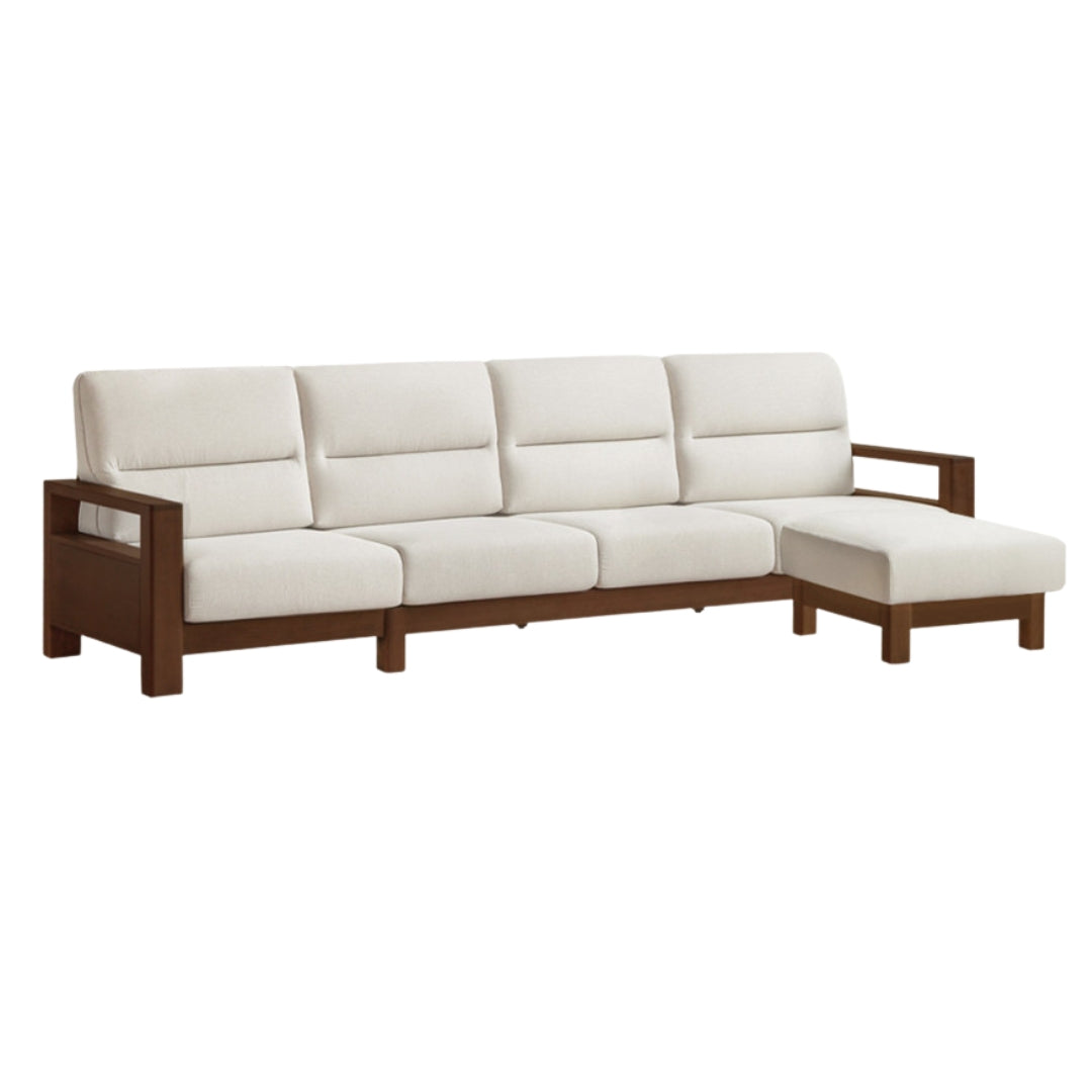 Premium 100% Solid Wood 3-Seater Sofa | Thick Cushion | Modern Living Room Couch