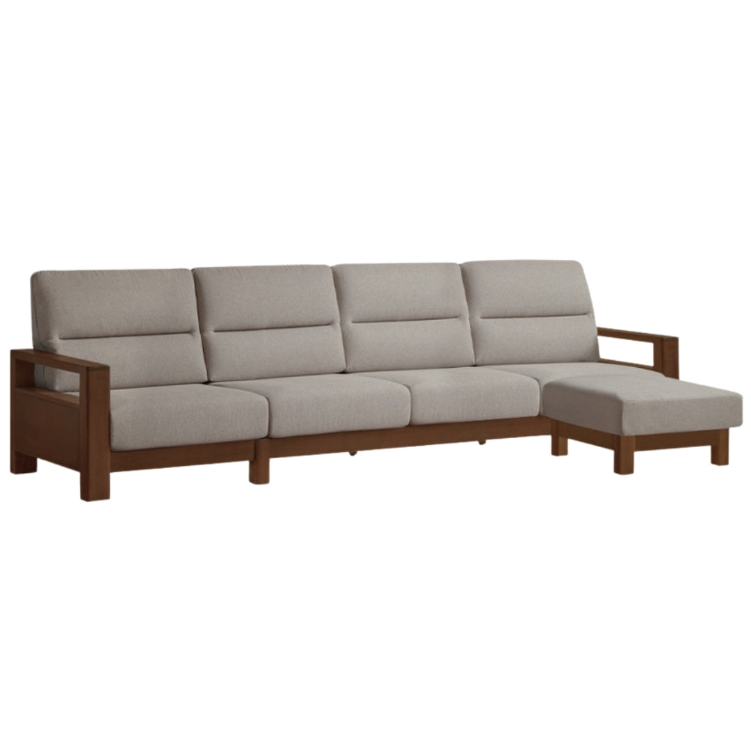 Premium 100% Solid Wood 3-Seater Sofa | Thick Cushion | Modern Living Room Couch