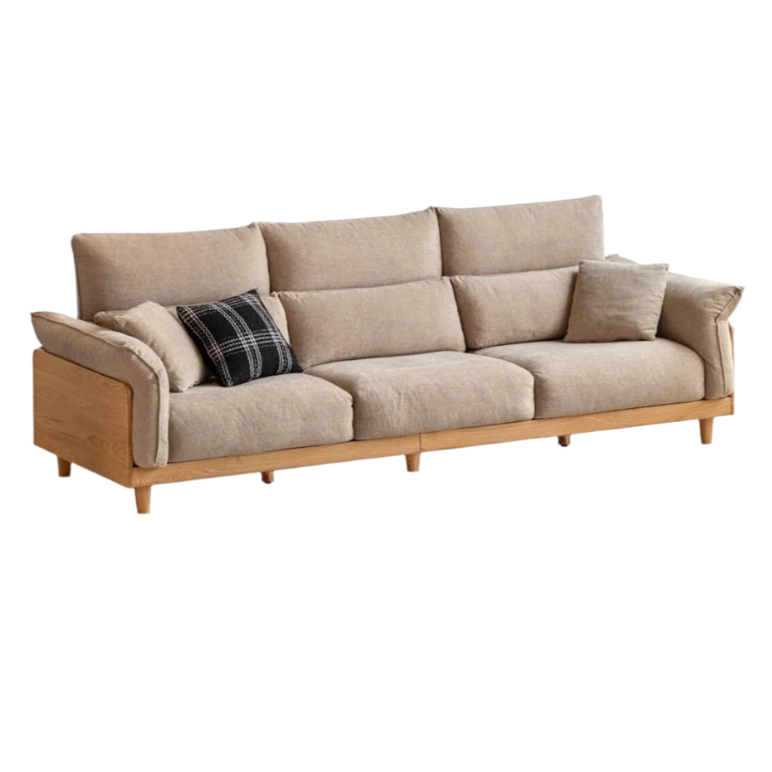 Luxury Solid Wood Chenille Sofa | Modern 3-Seater Living Room Couch