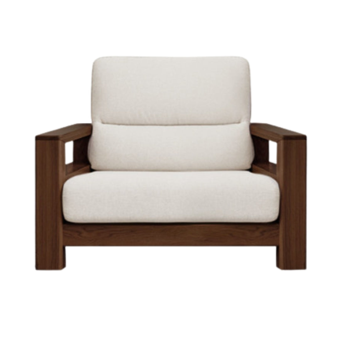 Premium 100% Solid Wood 3-Seater Sofa | Thick Cushion | Modern Living Room Couch