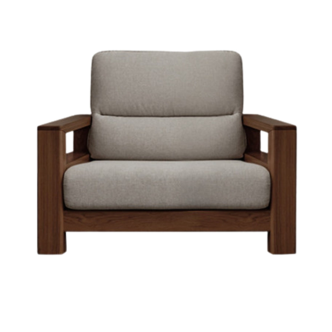Premium 100% Solid Wood 3-Seater Sofa | Thick Cushion | Modern Living Room Couch