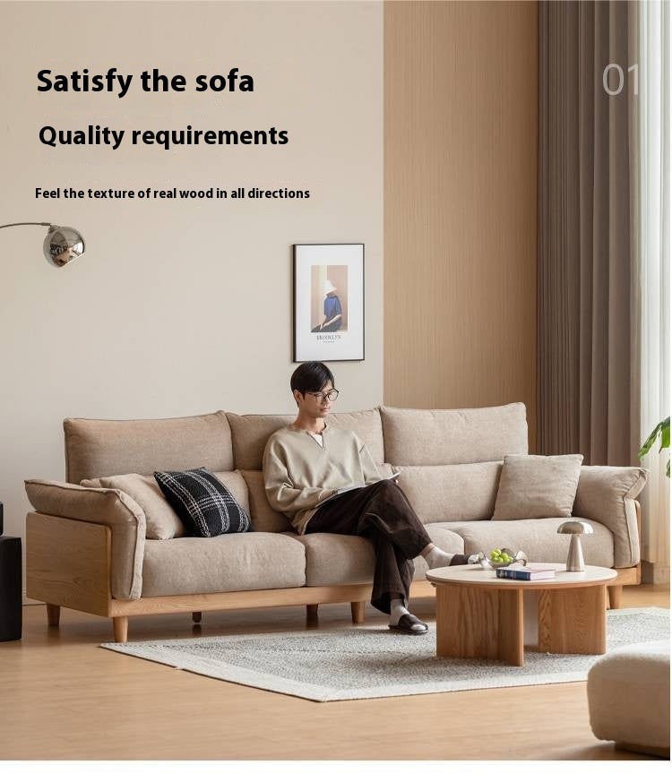 Luxury Solid Wood Chenille Sofa | Modern 3-Seater Living Room Couch