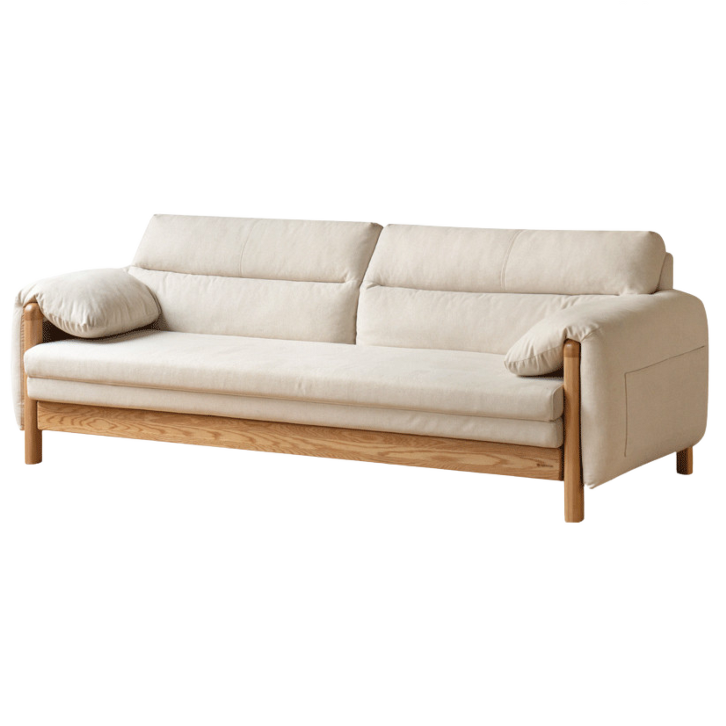 Premium Solid Oak Convertible Sofa Bed – Modern 3 Seater Folding Sofa with Washable Fabric | Space Saving Design
