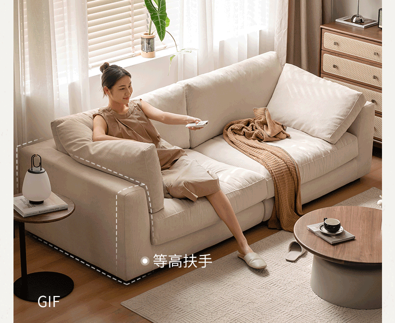 Premium Corduroy 3 Seater Sofa – Luxury Soft Fabric Living Room Couch (Milky White)