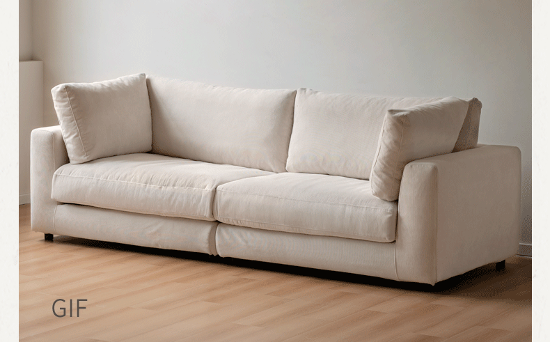 Premium Corduroy 3 Seater Sofa – Luxury Soft Fabric Living Room Couch (Milky White)