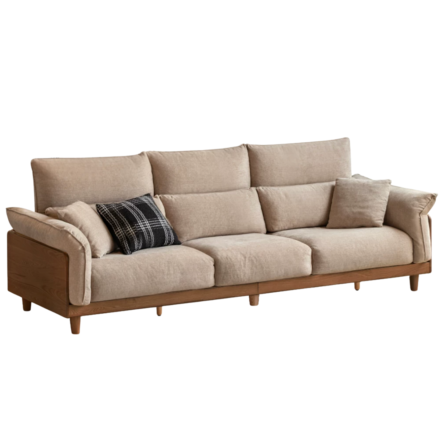 Luxury Solid Wood Chenille Sofa | Modern 3-Seater Living Room Couch
