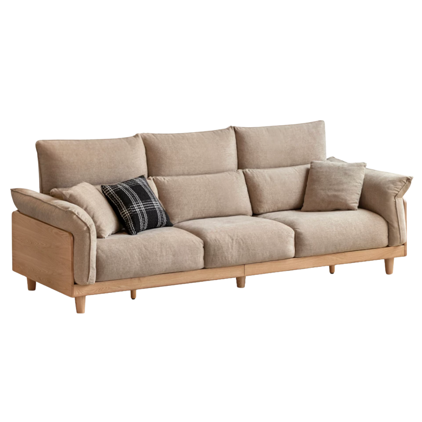 Luxury Solid Wood Chenille Sofa | Modern 3-Seater Living Room Couch
