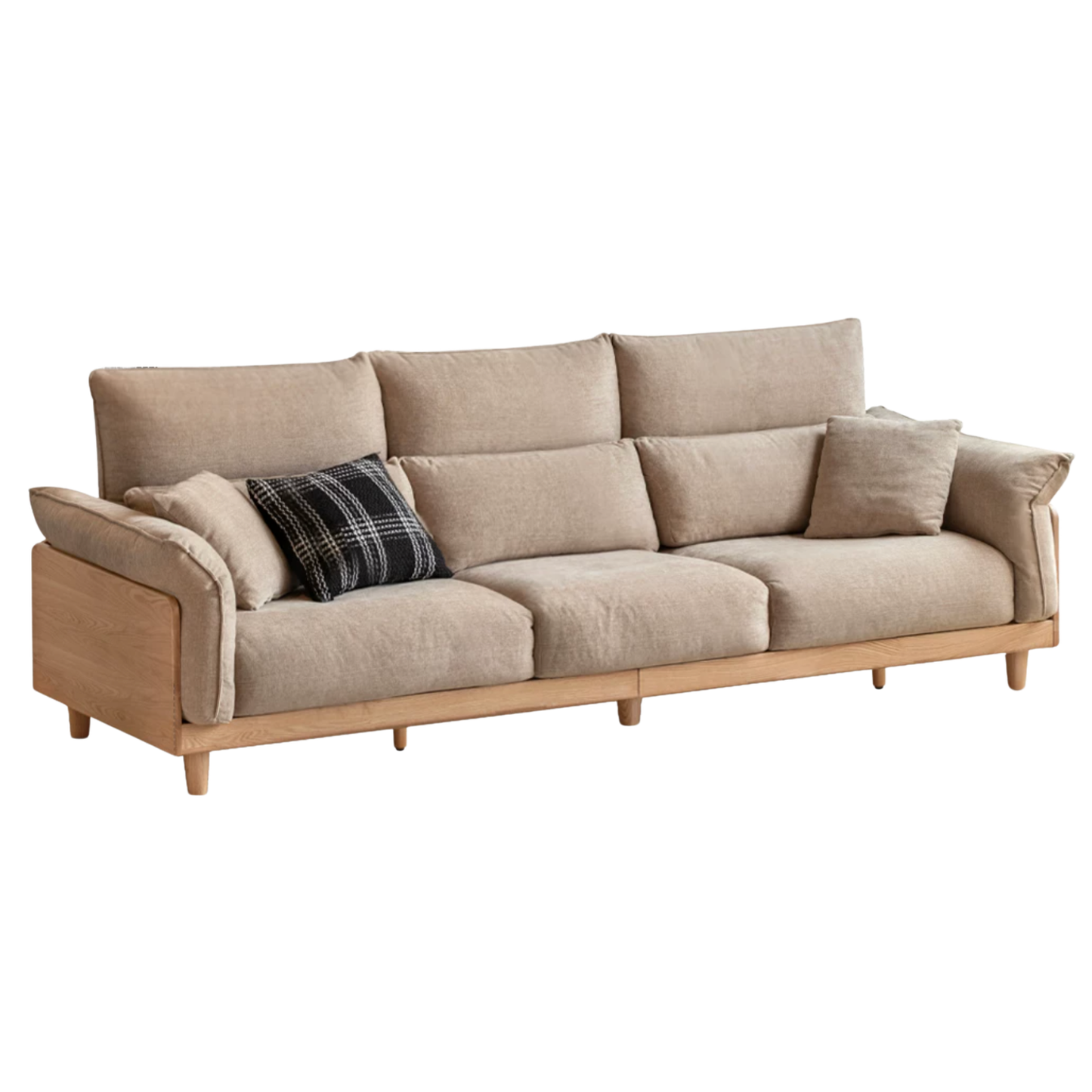 Luxury Solid Wood Chenille Sofa | Modern 3-Seater Living Room Couch