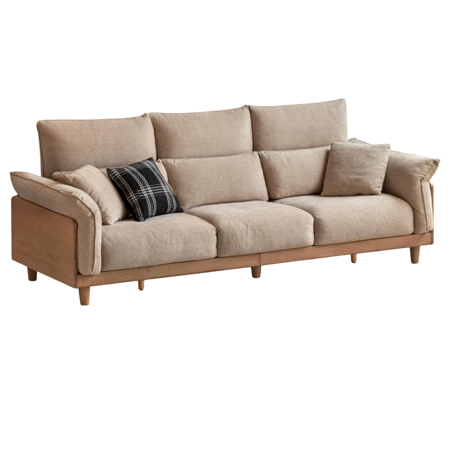 Luxury Solid Wood Chenille Sofa | Modern 3-Seater Living Room Couch