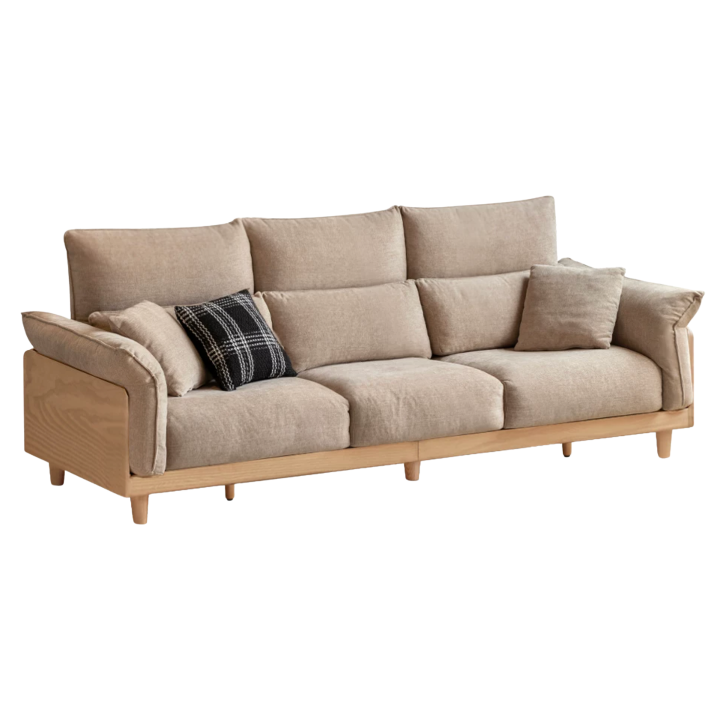 Luxury Solid Wood Chenille Sofa | Modern 3-Seater Living Room Couch