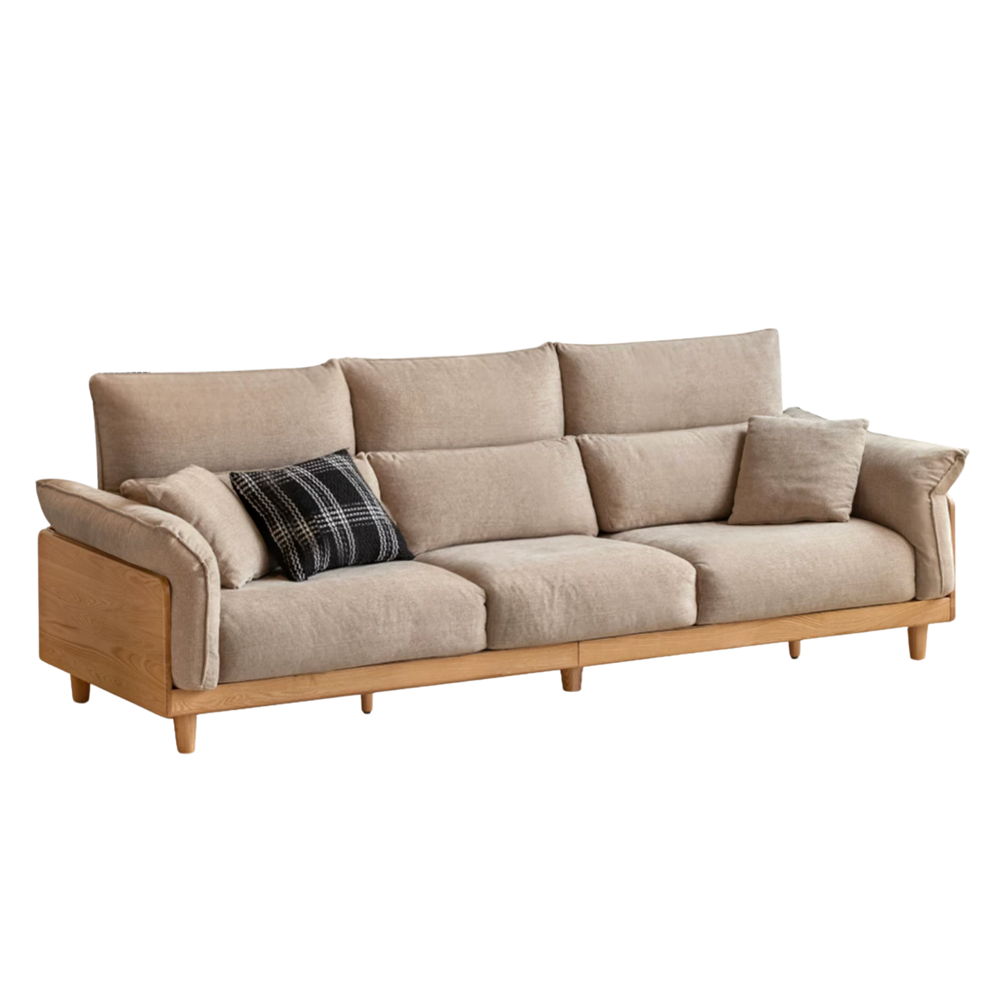 Luxury Solid Wood Chenille Sofa | Modern 3-Seater Living Room Couch