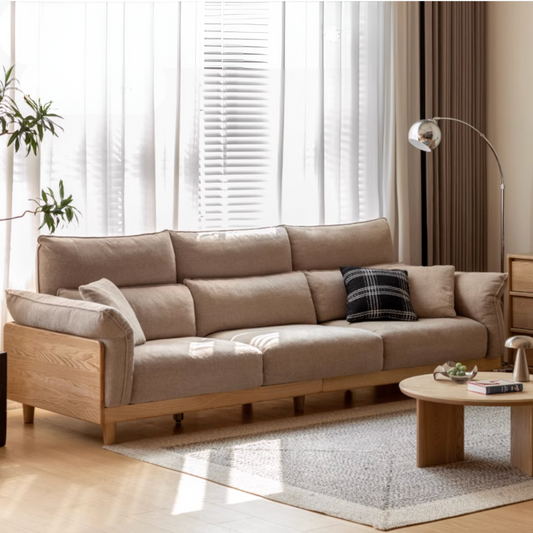 Luxury Solid Wood Chenille Sofa | Modern 3-Seater Living Room Couch
