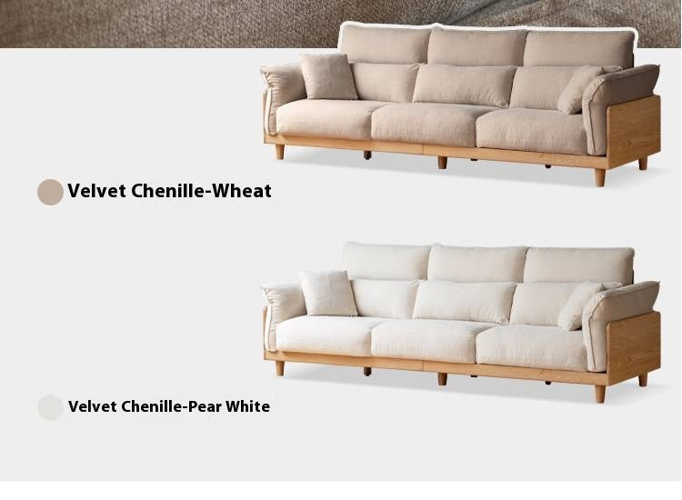 Luxury Solid Wood Chenille Sofa | Modern 3-Seater Living Room Couch