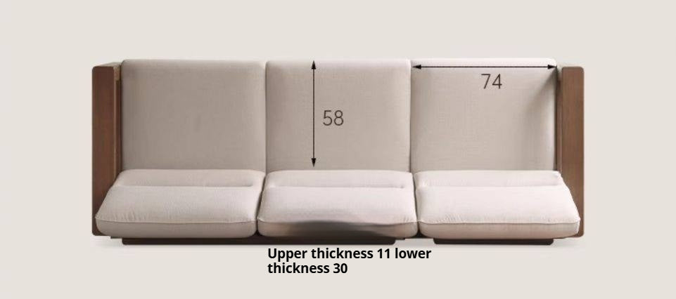 Premium 100% Solid Wood 3-Seater Sofa | Thick Cushion | Modern Living Room Couch