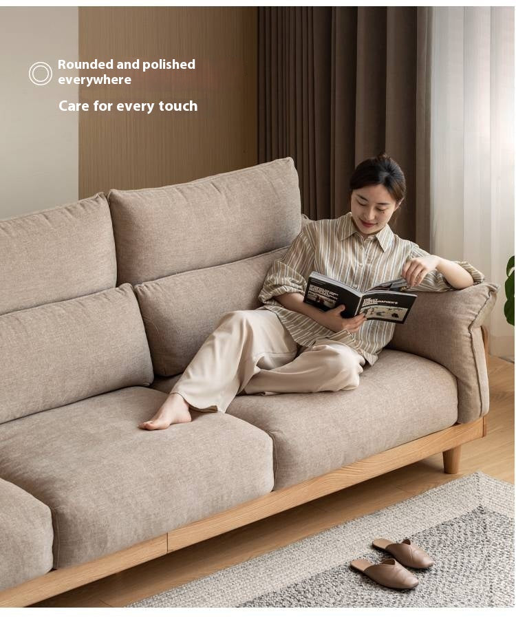 Luxury Solid Wood Chenille Sofa | Modern 3-Seater Living Room Couch