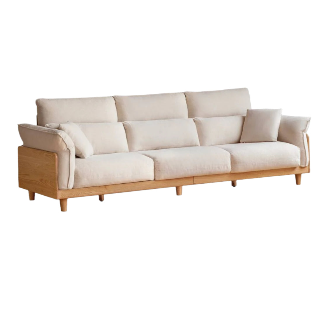 Luxury Solid Wood Chenille Sofa | Modern 3-Seater Living Room Couch