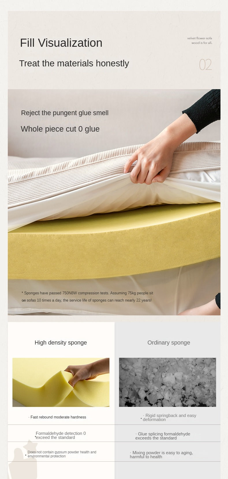 Premium Corduroy 3 Seater Sofa – Luxury Soft Fabric Living Room Couch (Milky White)