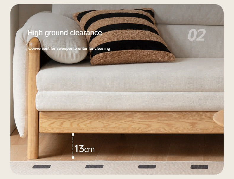 Premium Solid Oak Convertible Sofa Bed – Modern 3 Seater Folding Sofa with Washable Fabric | Space Saving Design
