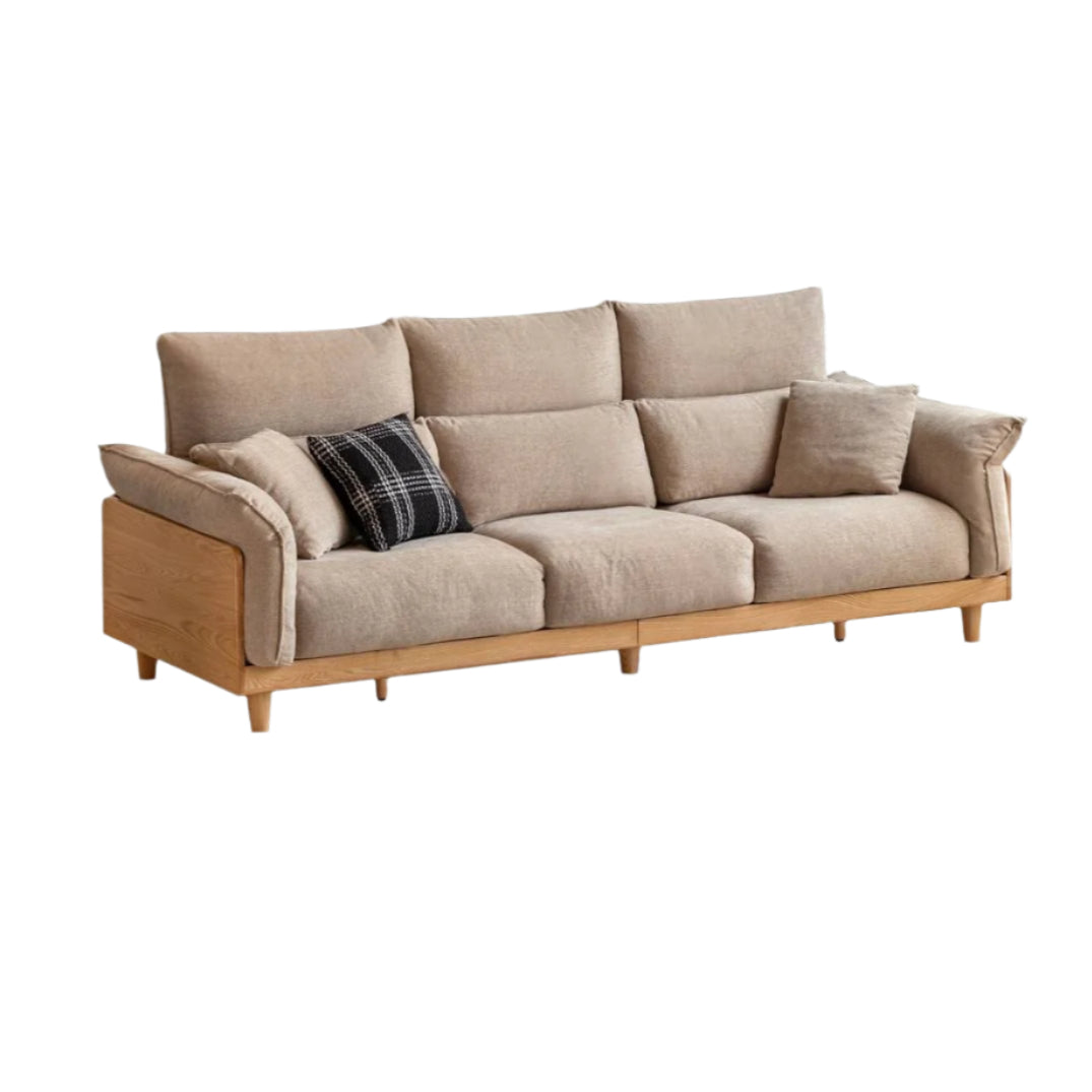 Luxury Solid Wood Chenille Sofa | Modern 3-Seater Living Room Couch