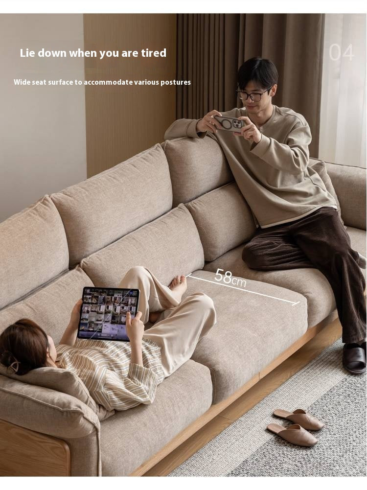 Luxury Solid Wood Chenille Sofa | Modern 3-Seater Living Room Couch