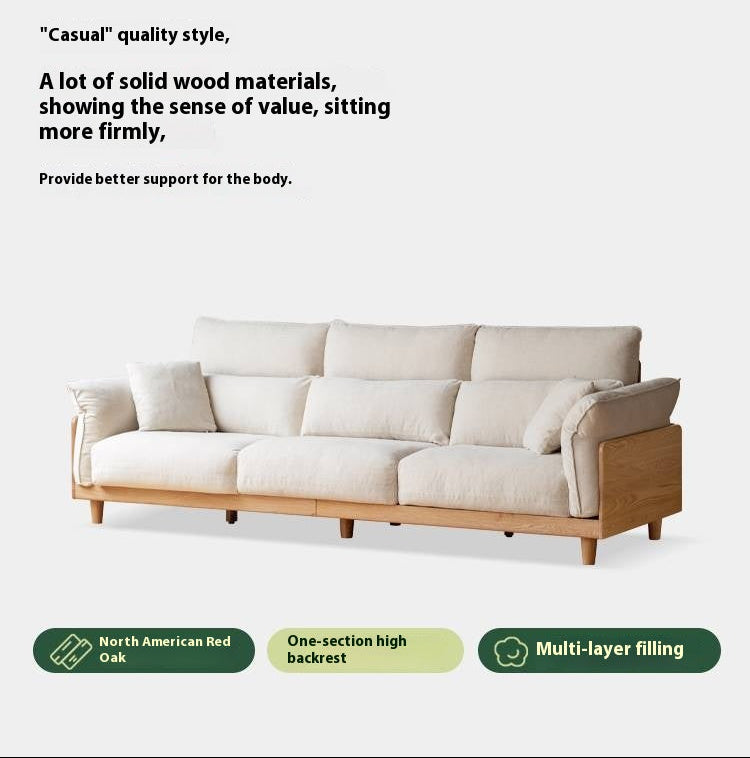Luxury Solid Wood Chenille Sofa | Modern 3-Seater Living Room Couch