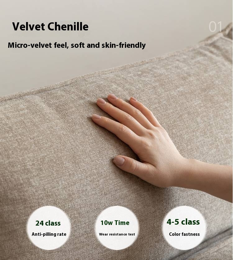 Luxury Solid Wood Chenille Sofa | Modern 3-Seater Living Room Couch