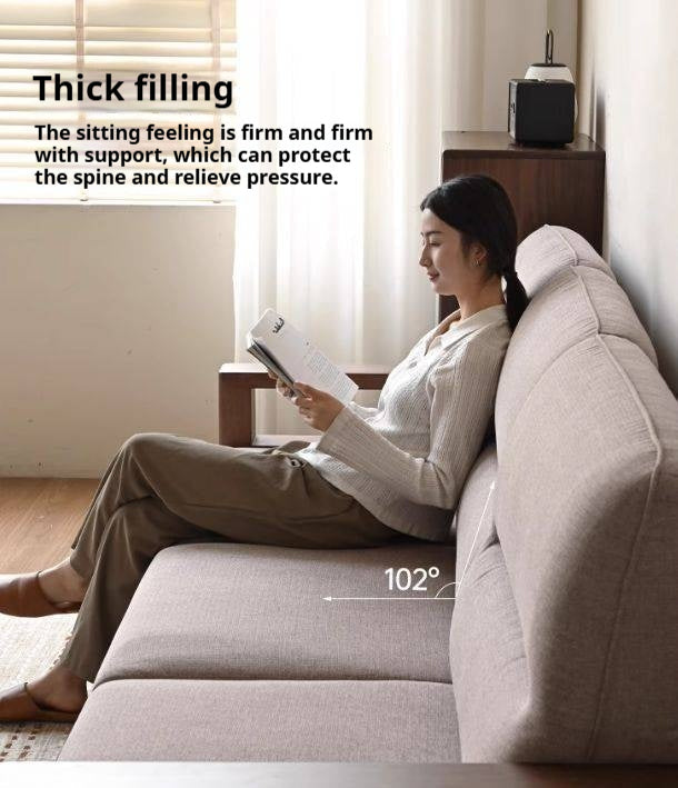 Premium 100% Solid Wood 3-Seater Sofa | Thick Cushion | Modern Living Room Couch