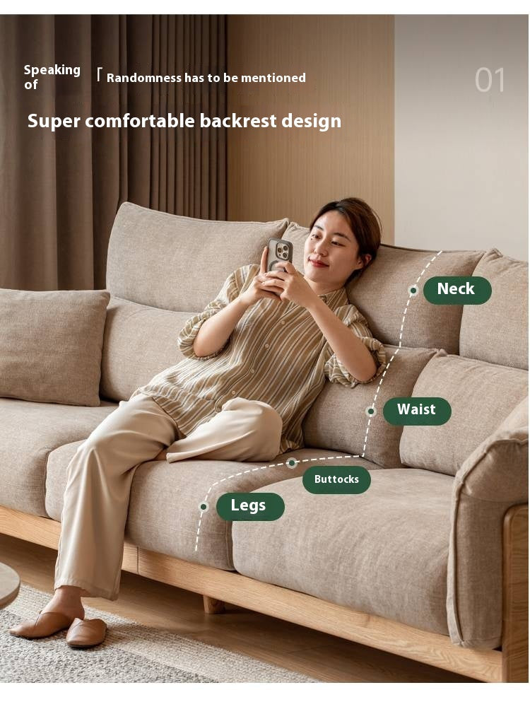 Luxury Solid Wood Chenille Sofa | Modern 3-Seater Living Room Couch