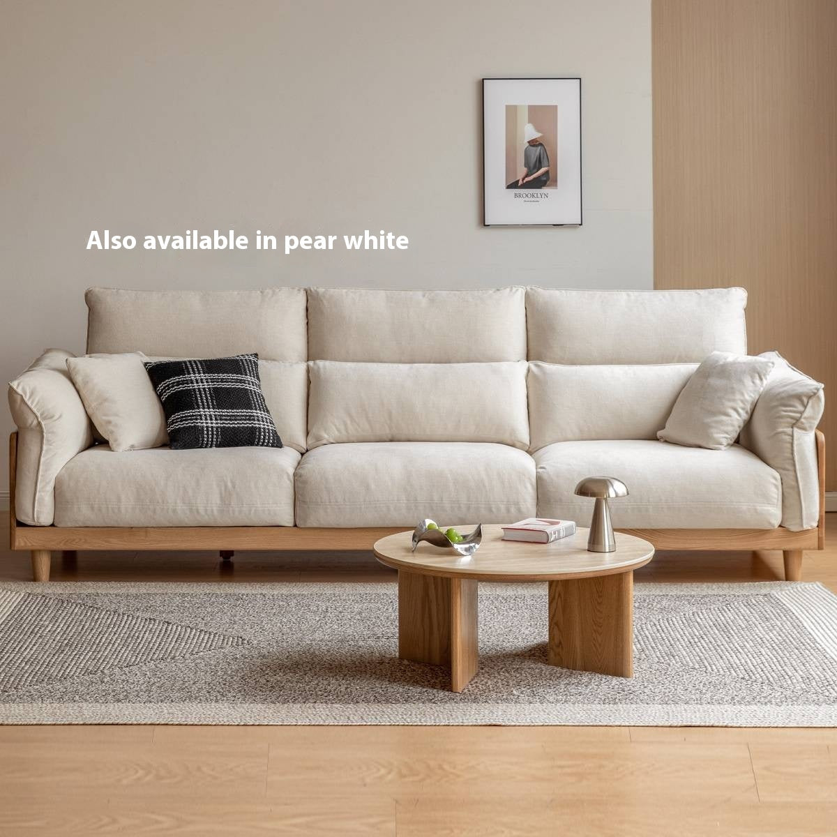 Luxury Solid Wood Chenille Sofa | Modern 3-Seater Living Room Couch