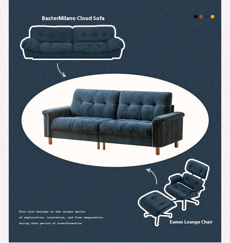 Modern Chenille Fabric 3-Seater Sofa